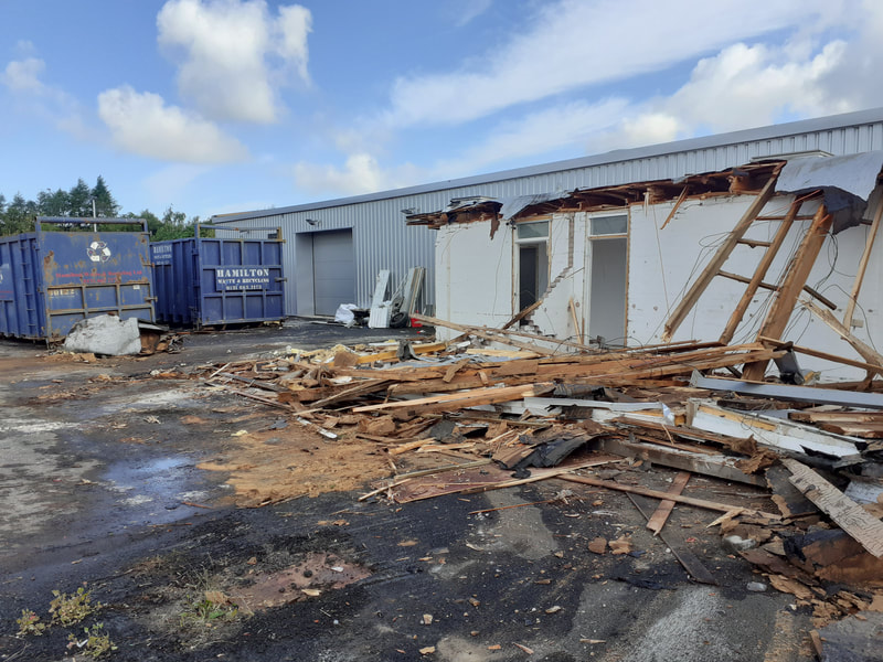 Warehouse demolition in Scotland by Brown Demolitions Ltd, click here for a quote near you
