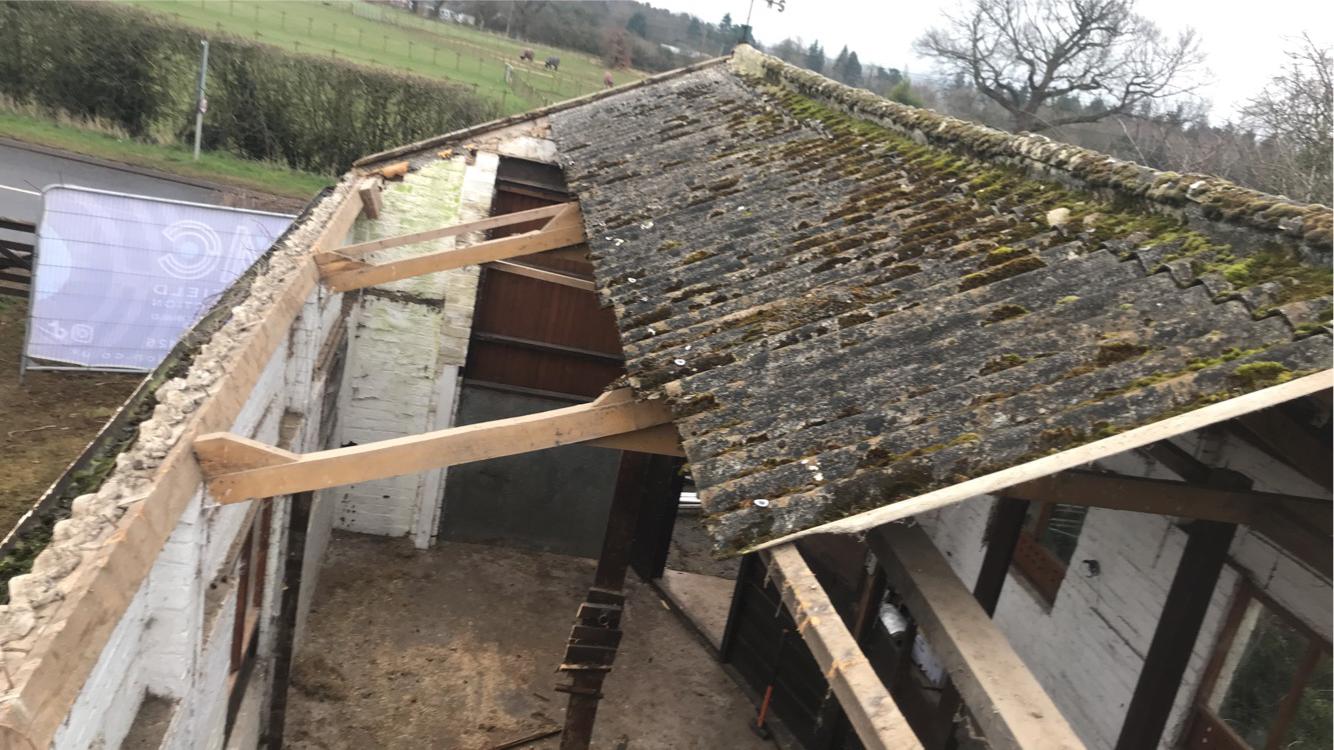 Corrugated cement asbestos roof sheets removal and disposal in Edinburgh, Scotland, click here and view our latest asbestos removal project in East Lothian