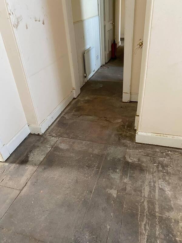 Asbesos flooring removal in Edinburgh Scotland by Brown Demolitions Ltd