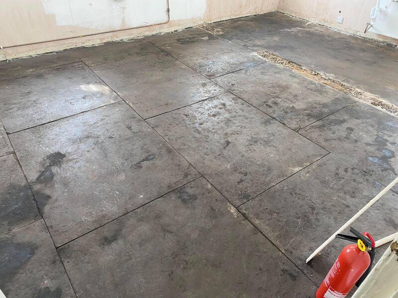 Asbestos floor tiles and adhesive removal in Edinburgh by Brown Demolitions Ltd