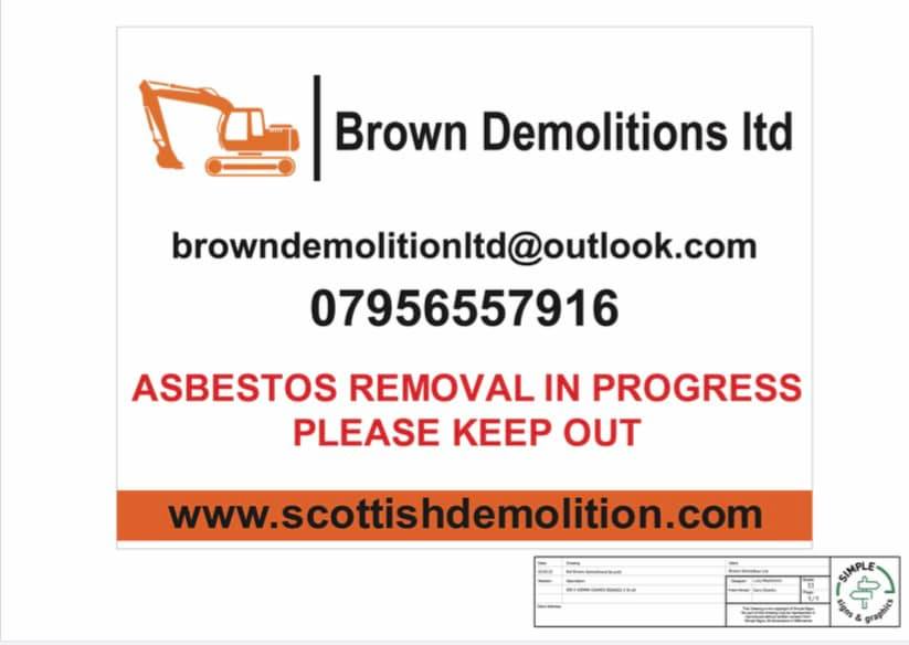 Do you need asbestos removed in Edinburgh? contact Brown Demolitions Ltd