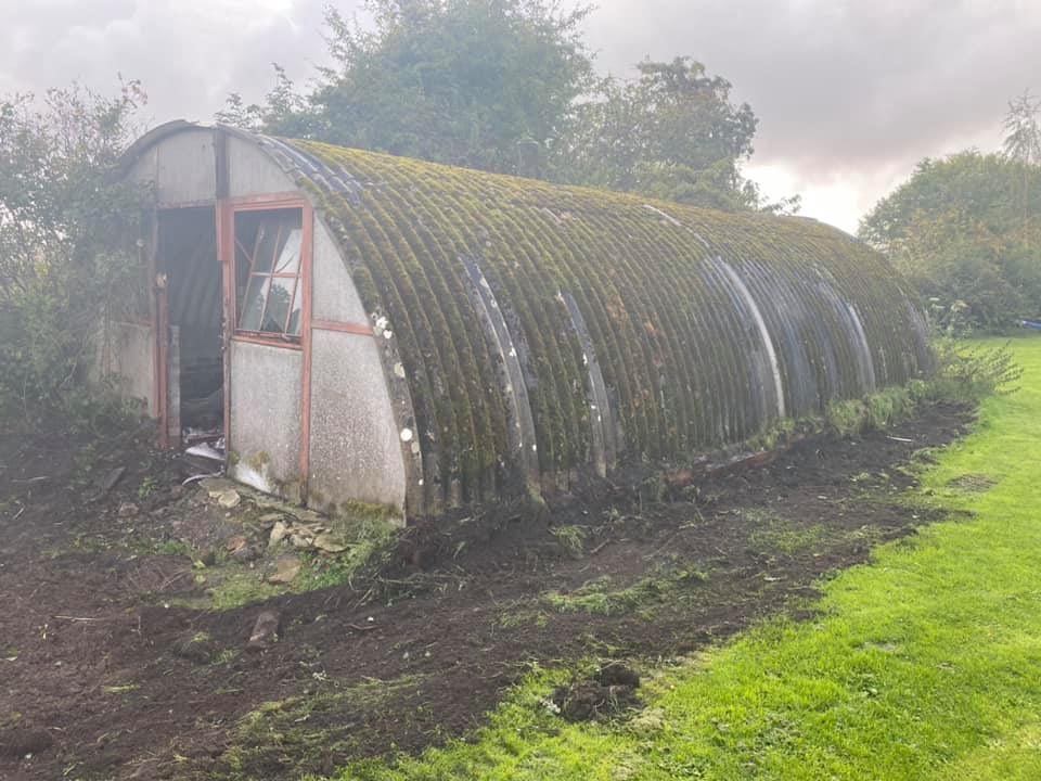 Abestos Sheets shed removal in East Lothian Scotland by Brown Demolitions Ltd.