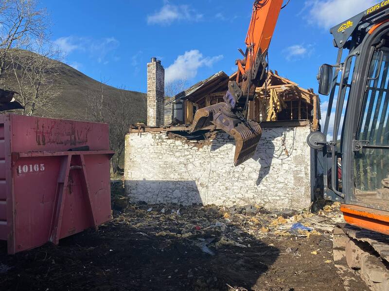 Commercial building demolition in the Scottish Borders by Brown Demolitions Ltd