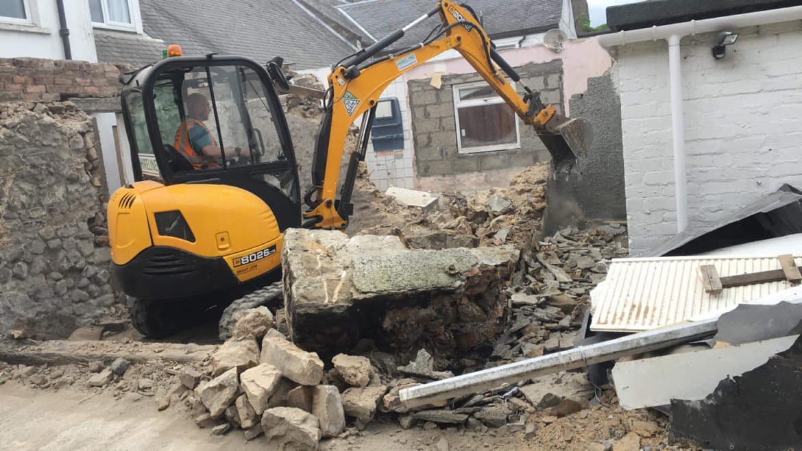 House demolition in Fife Scotland by Brown Demolitions Ltd