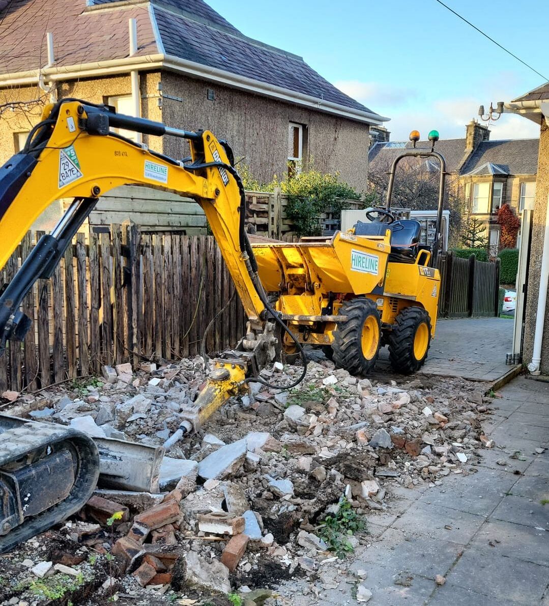 Garage demolition in Edinburgh by Brown Demolition Contractors in East Lothian